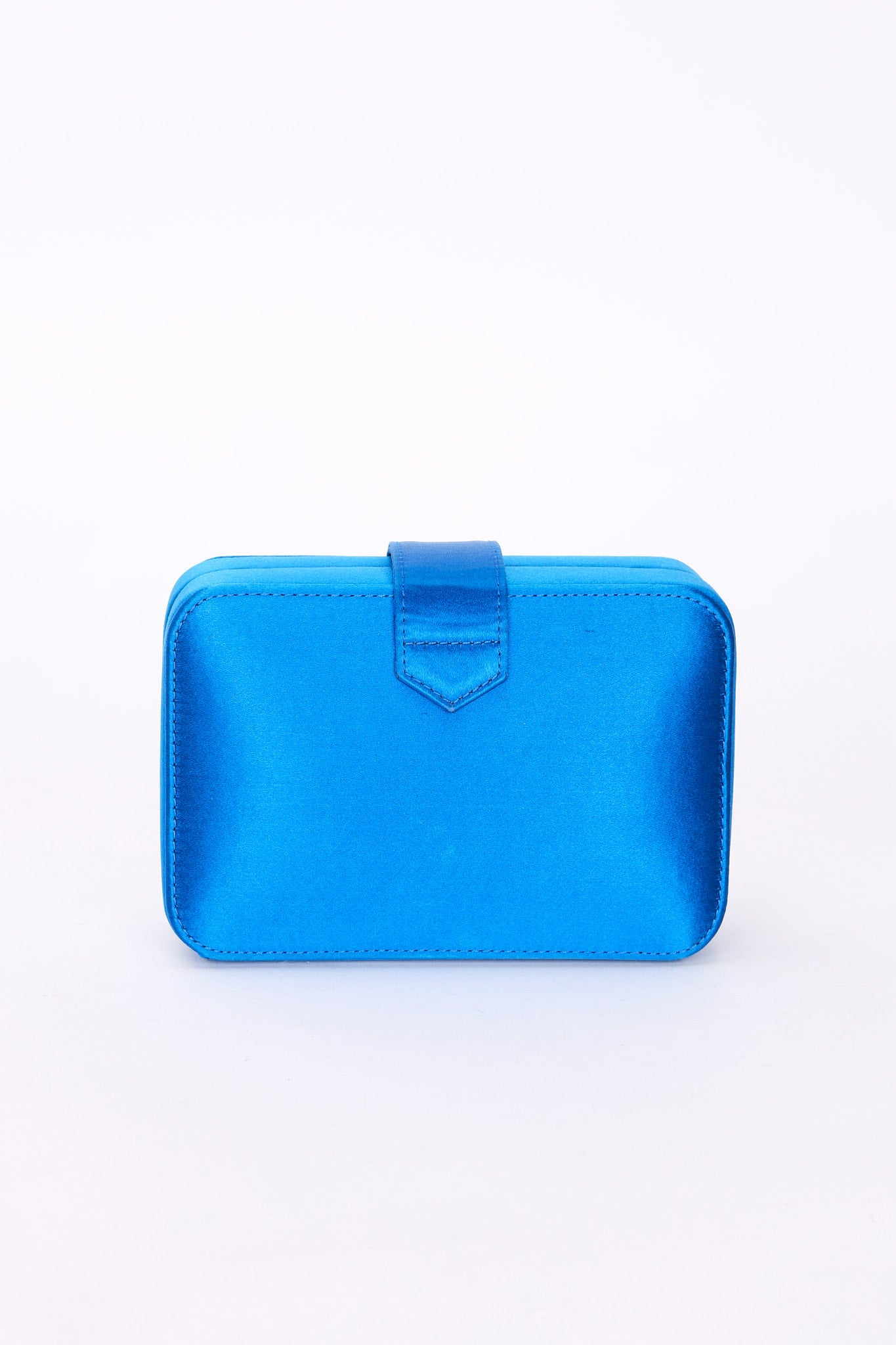 Loewe Tassel Box Clutch with Chain Cobalt Blue Satin