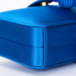 Loewe Tassel Box Clutch with Chain Cobalt Blue Satin