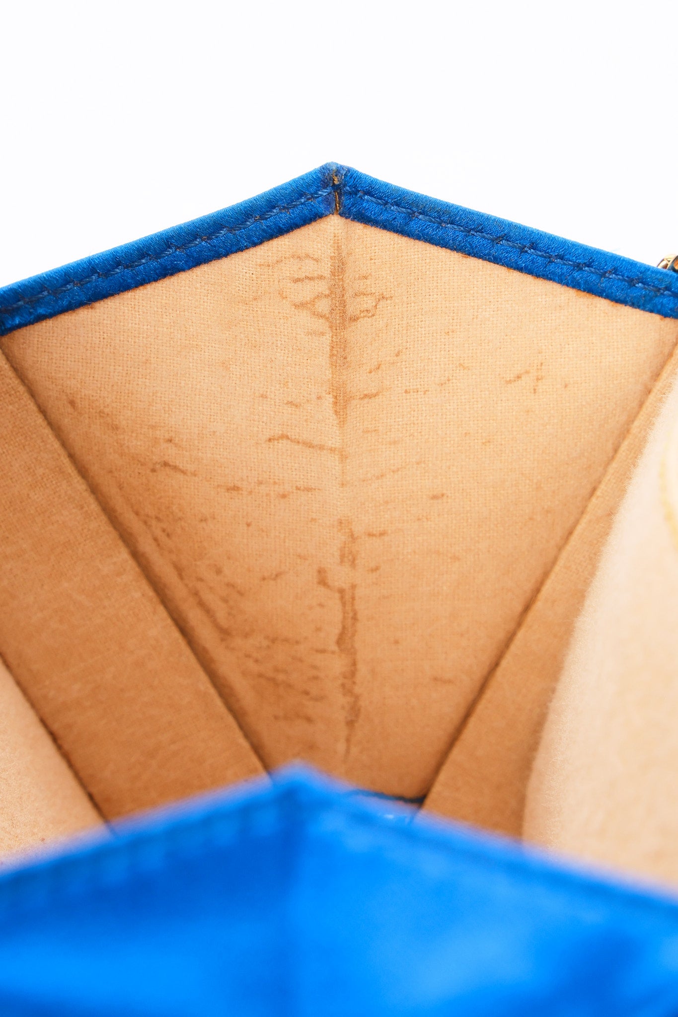 Loewe Tassel Box Clutch with Chain Cobalt Blue Satin