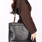 Chanel Triple CC Shoulder Bag Black Lambskin 24K GP