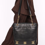 Chanel Triple CC Shoulder Bag Black Lambskin 24K GP