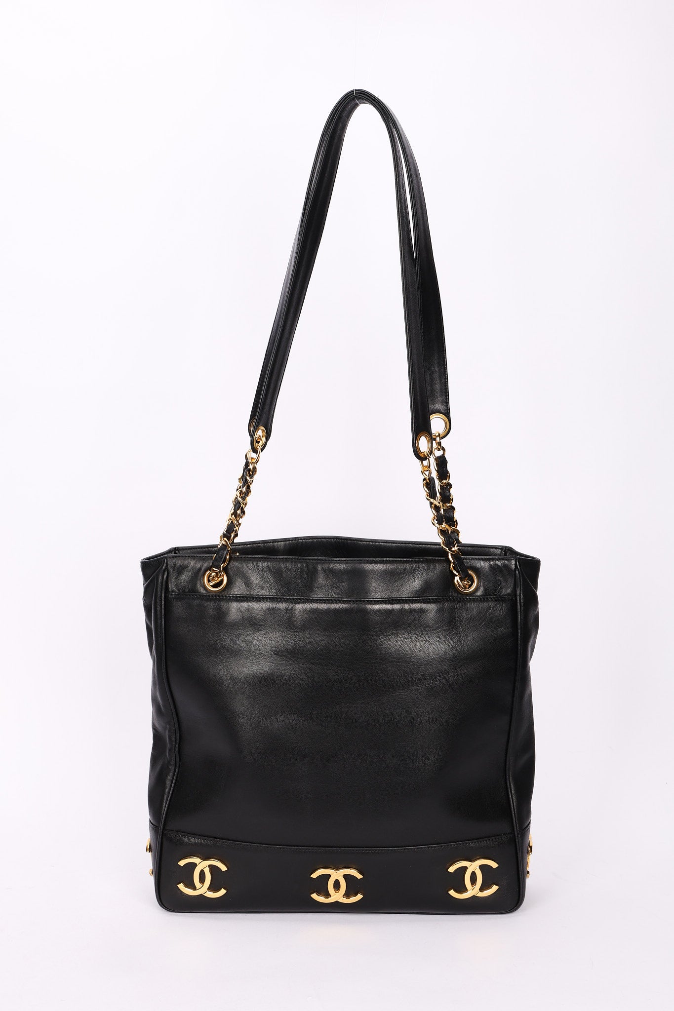 Chanel Triple CC Shoulder Bag Black Lambskin 24K GP