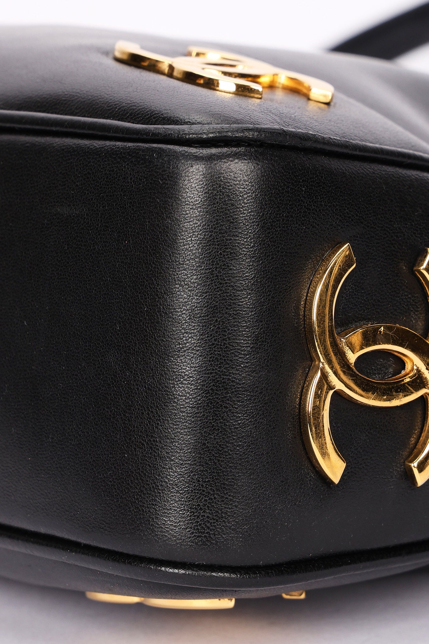Chanel Triple CC Shoulder Bag Black Lambskin 24K GP