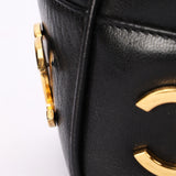 Chanel Triple CC Shoulder Bag Black Lambskin 24K GP