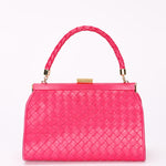 Bottega Veneta Intrecciato Kisslock Top Handle Bag Pink