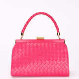 Bottega Veneta Intrecciato Kisslock Top Handle Bag Pink