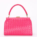 Bottega Veneta Intrecciato Kisslock Top Handle Bag Pink