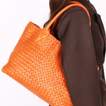 Bottega Veneta Small Intrecciato Cabat Tote Orange