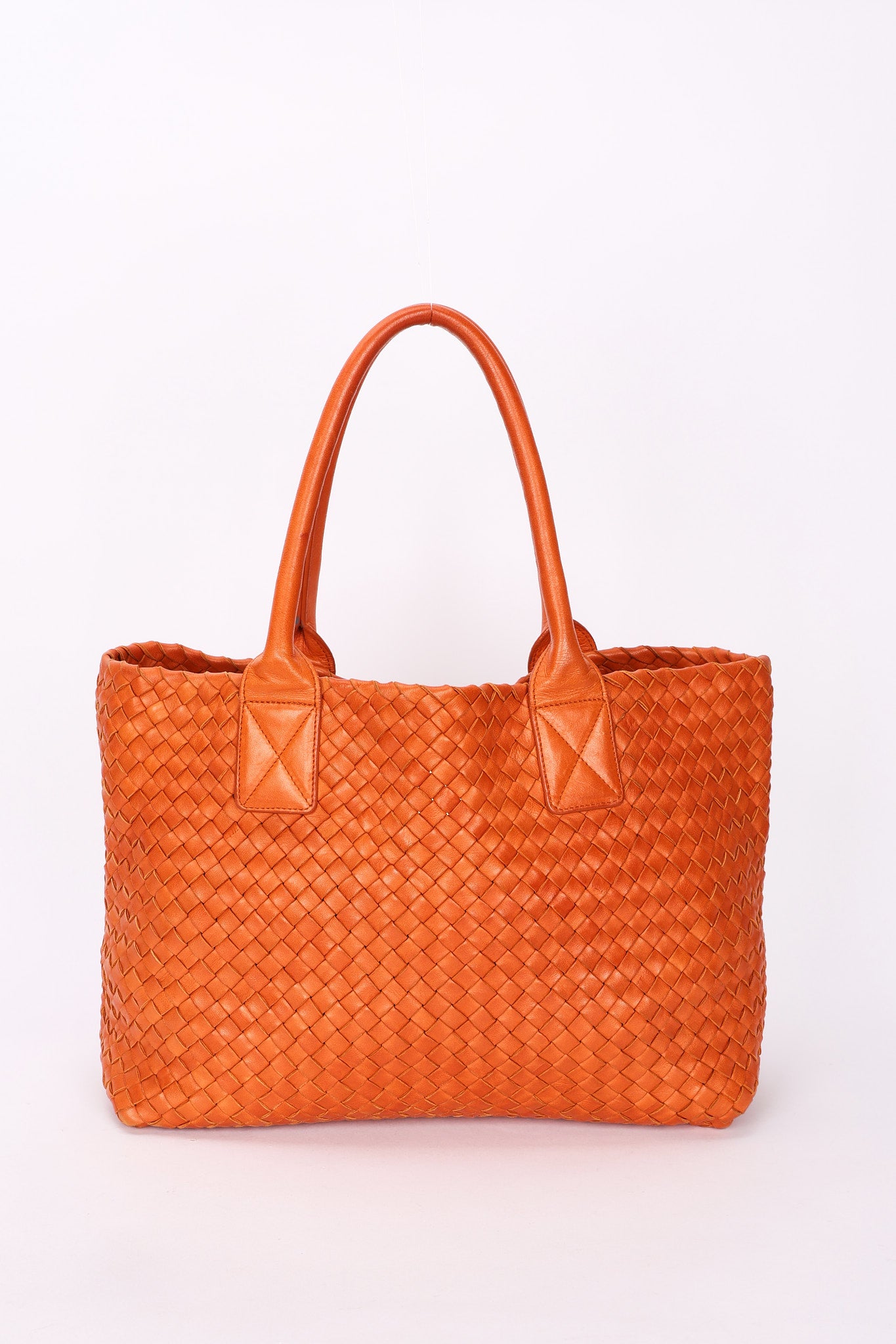Bottega Veneta Small Intrecciato Cabat Tote Orange
