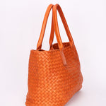 Bottega Veneta Small Intrecciato Cabat Tote Orange