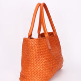 Bottega Veneta Small Intrecciato Cabat Tote Orange