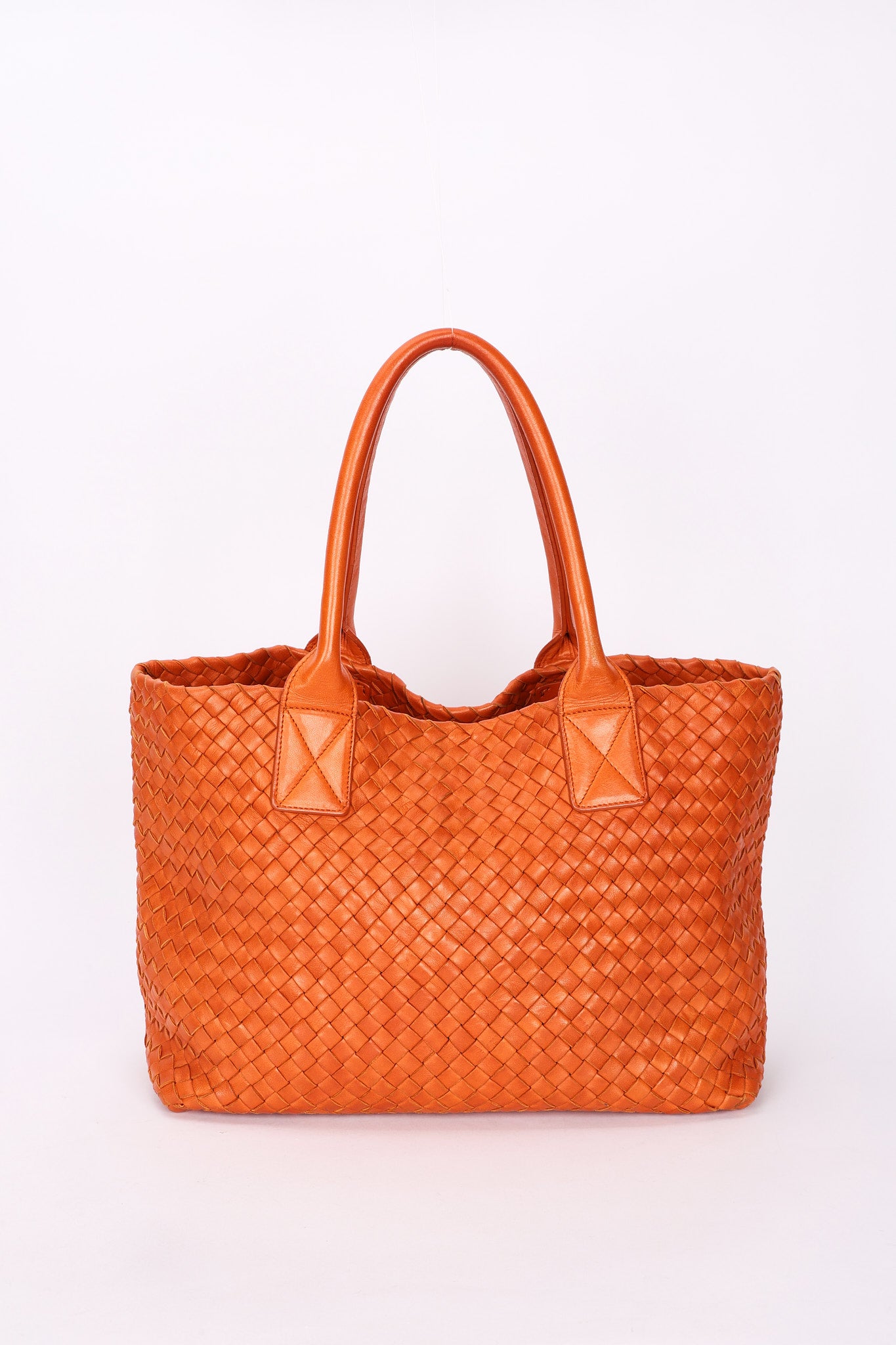 Bottega Veneta Small Intrecciato Cabat Tote Orange