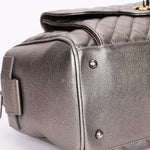 Chanel Large Casual Pocket Bowling Bag Grey Metallic Calfskin RHW
