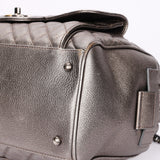 Chanel Large Casual Pocket Bowling Bag Grey Metallic Calfskin RHW