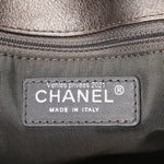 Chanel Large Casual Pocket Bowling Bag Grey Metallic Calfskin RHW