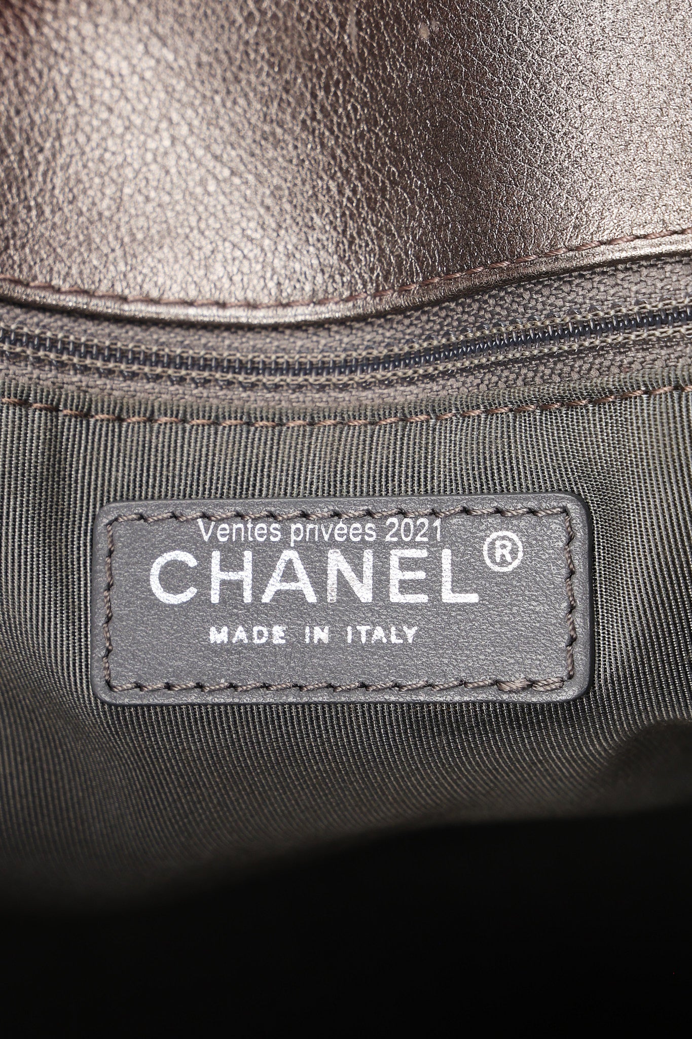 Chanel Large Casual Pocket Bowling Bag Grey Metallic Calfskin RHW