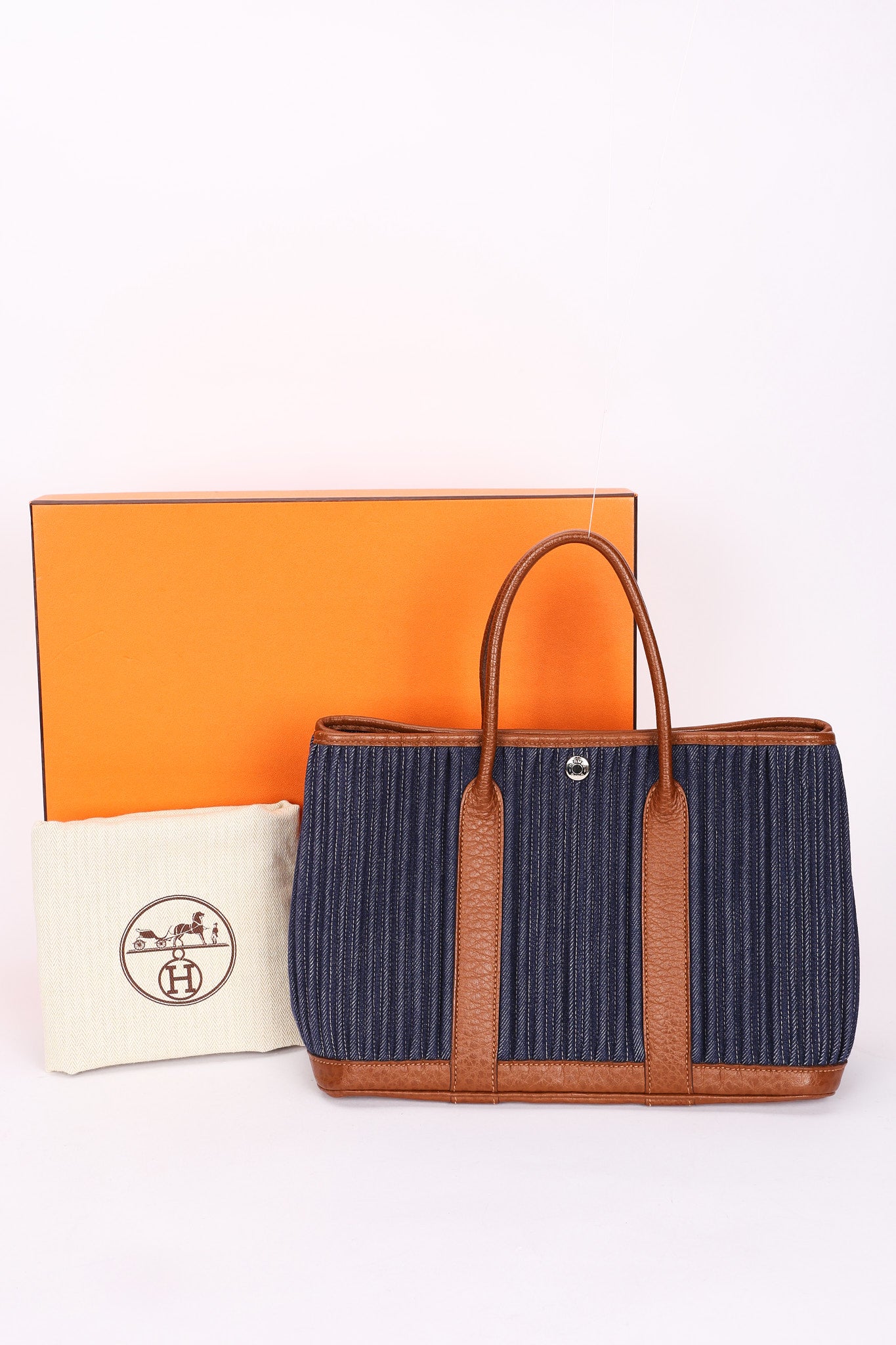 Hermès Garden Party 30 Denim Toile and (color) Negonda PHW