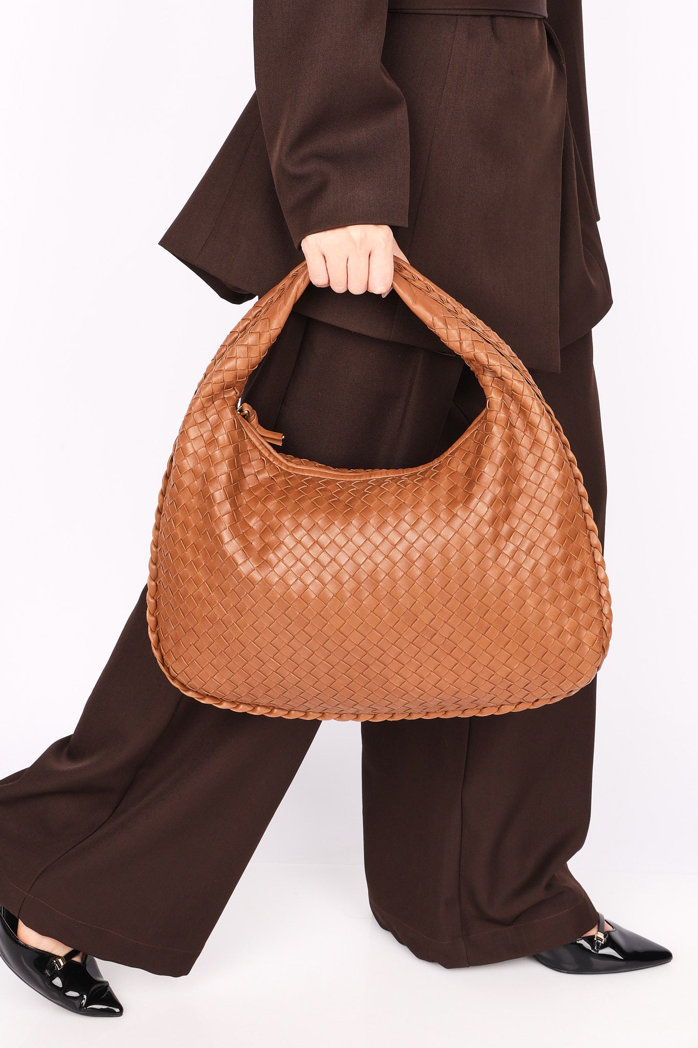 Bottega Veneta Small Intrecciato Hobo Cognac
