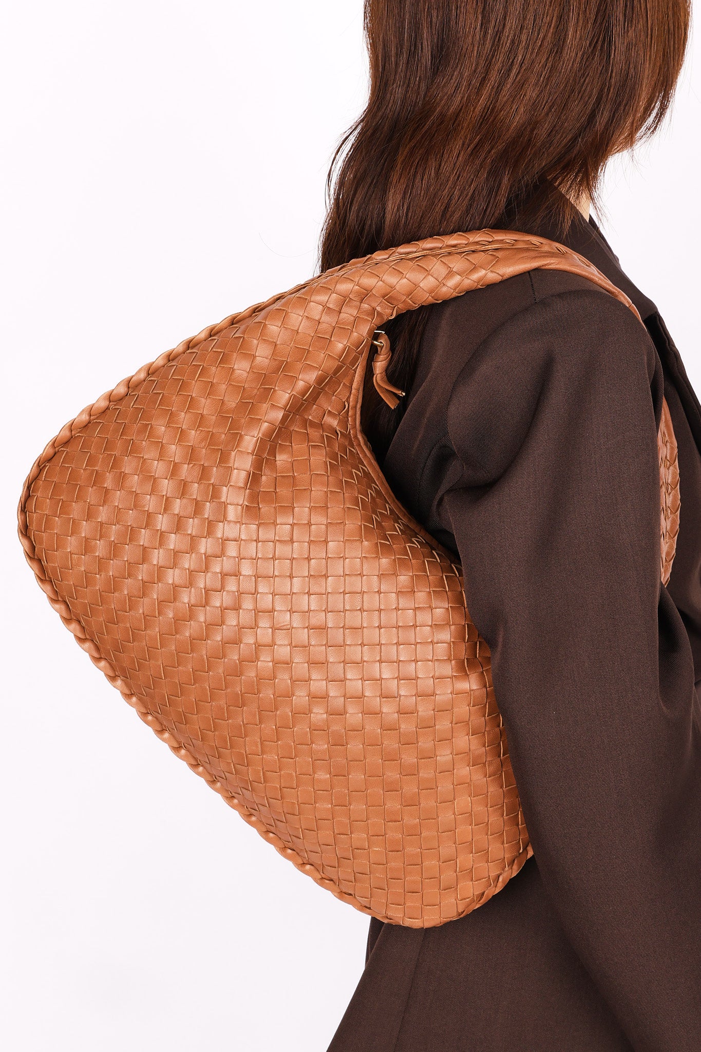 Bottega Veneta Small Intrecciato Hobo Cognac