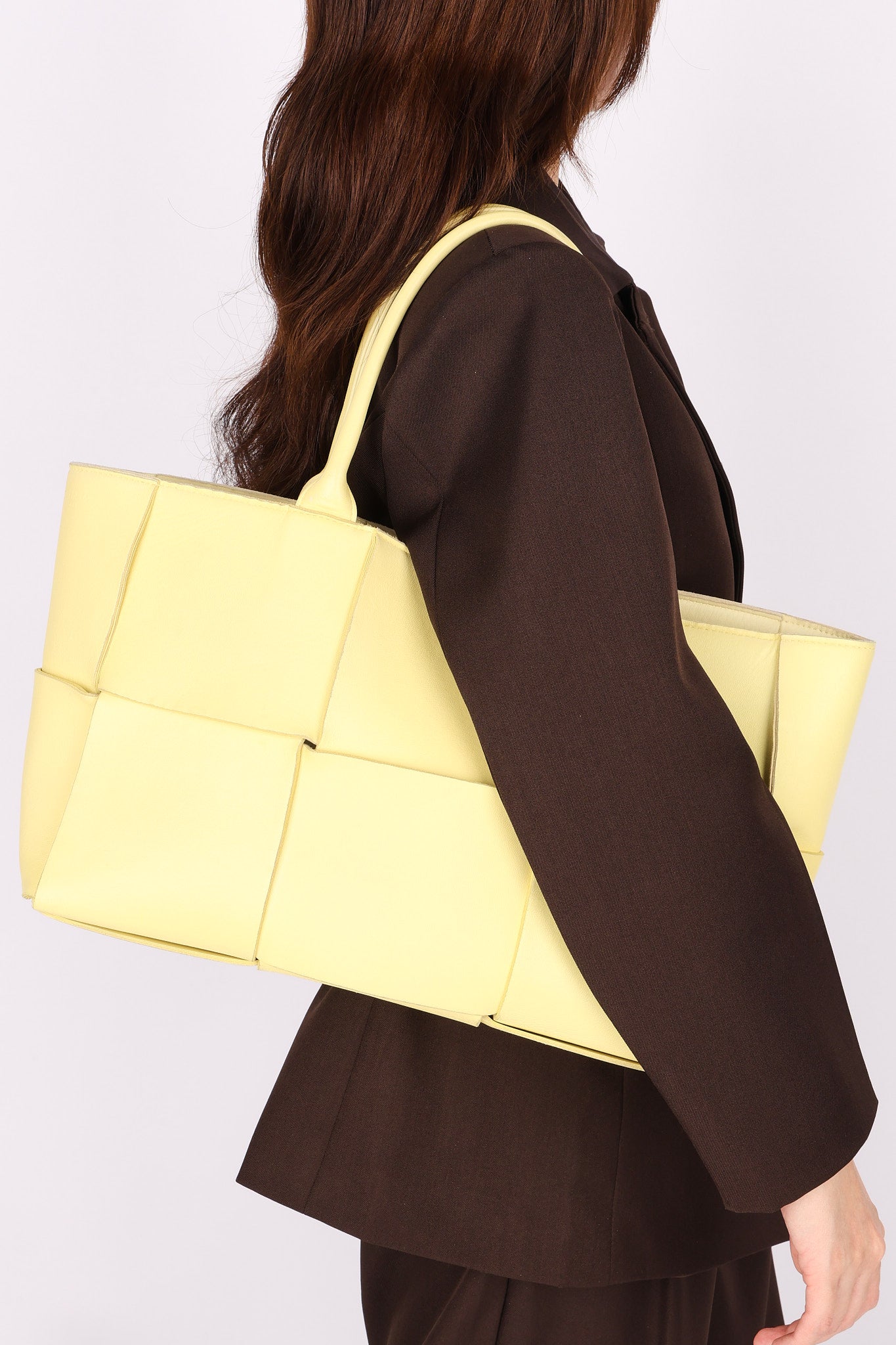 Bottega Veneta Intrecciato Arco Tote Yellow