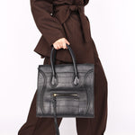 Celine Crocodile Embossed Phantom Luggage Tote