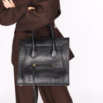 Celine Crocodile Embossed Phantom Luggage Tote