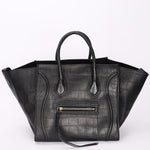 Celine Crocodile Embossed Phantom Luggage Tote