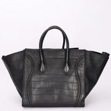 Celine Crocodile Embossed Phantom Luggage Tote