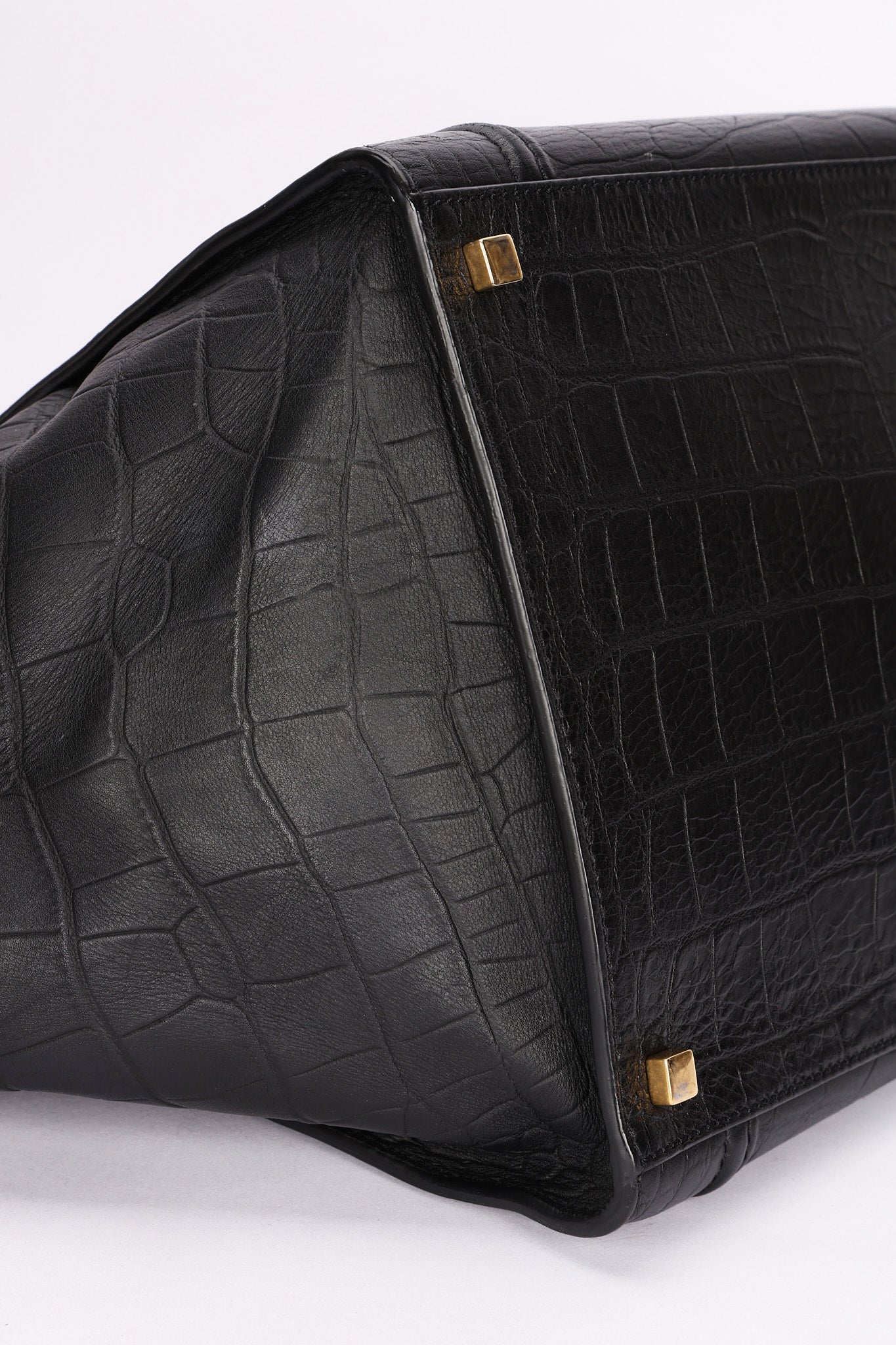Celine Crocodile Embossed Phantom Luggage Tote