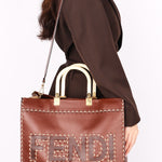 Fendi Stitched Sunshine Shopper Tote
