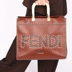 Fendi Stitched Sunshine Shopper Tote