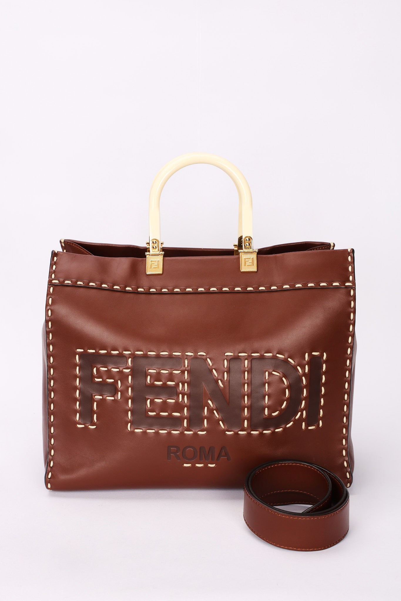 Fendi Stitched Sunshine Shopper Tote
