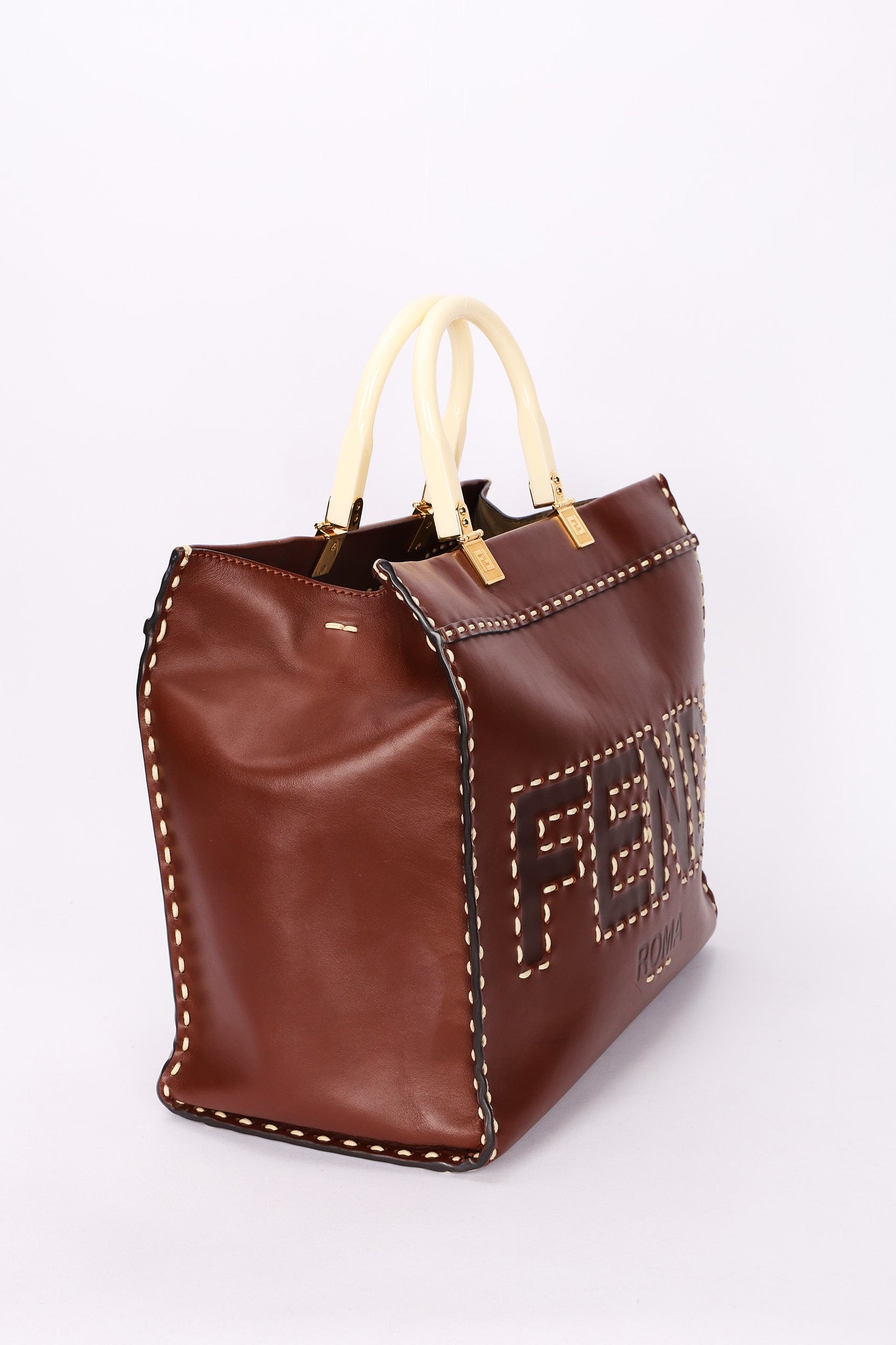 Fendi Stitched Sunshine Shopper Tote