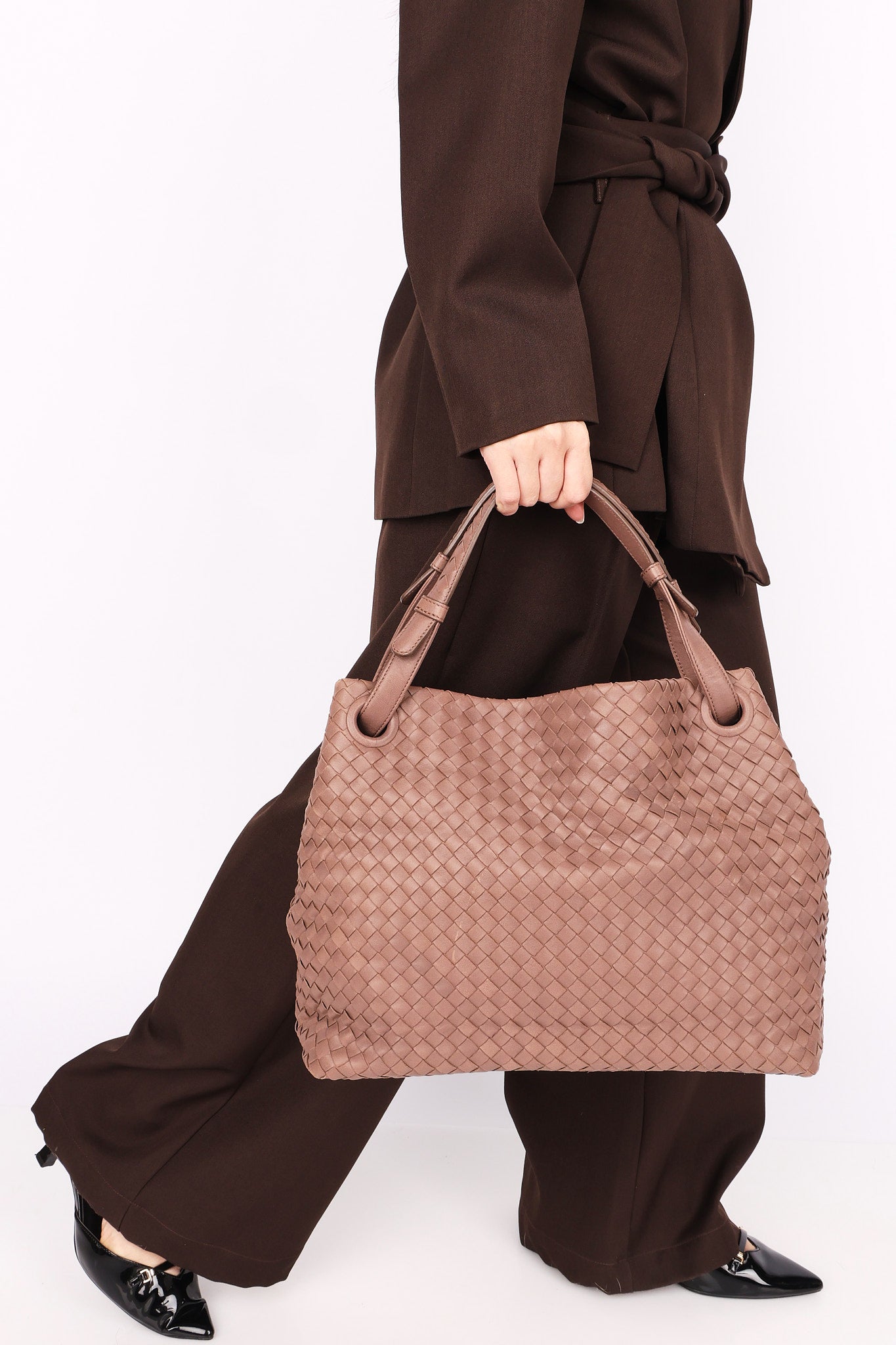 Bottega Veneta Intrecciato Garda Tote Taupe