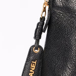 Chanel Front Turnlock Pocket Shoulder Bag Black Caviar 24K GP