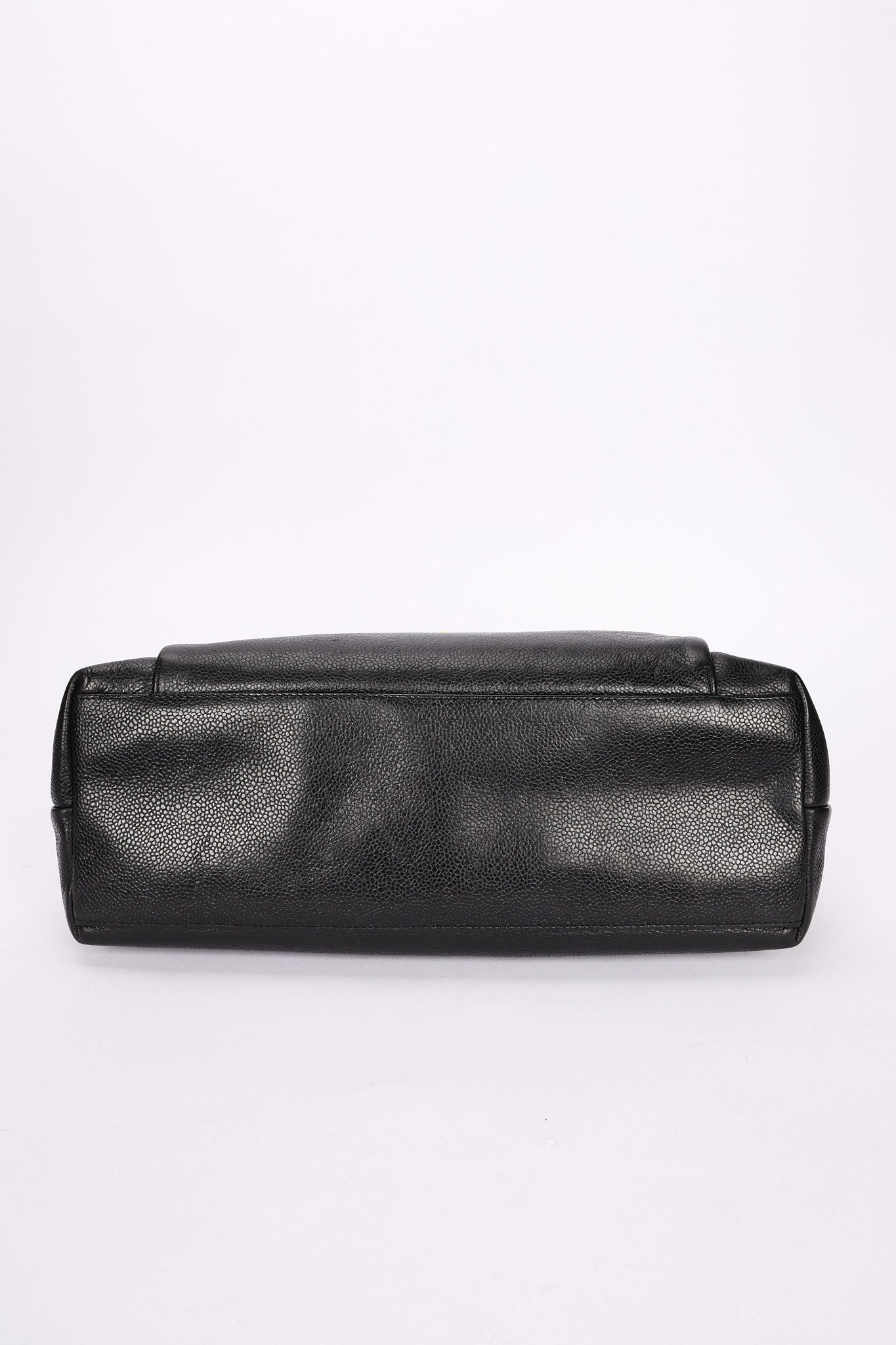 Chanel Front Turnlock Pocket Shoulder Bag Black Caviar 24K GP