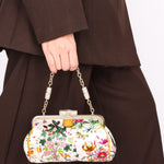 Gucci Flora Bamboo Silk Satin Clutch