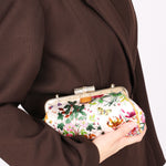Gucci Flora Bamboo Silk Satin Clutch