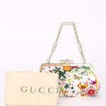 Gucci Flora Bamboo Silk Satin Clutch