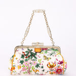 Gucci Flora Bamboo Silk Satin Clutch