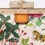 Gucci Flora Bamboo Silk Satin Clutch