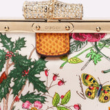 Gucci Flora Bamboo Silk Satin Clutch