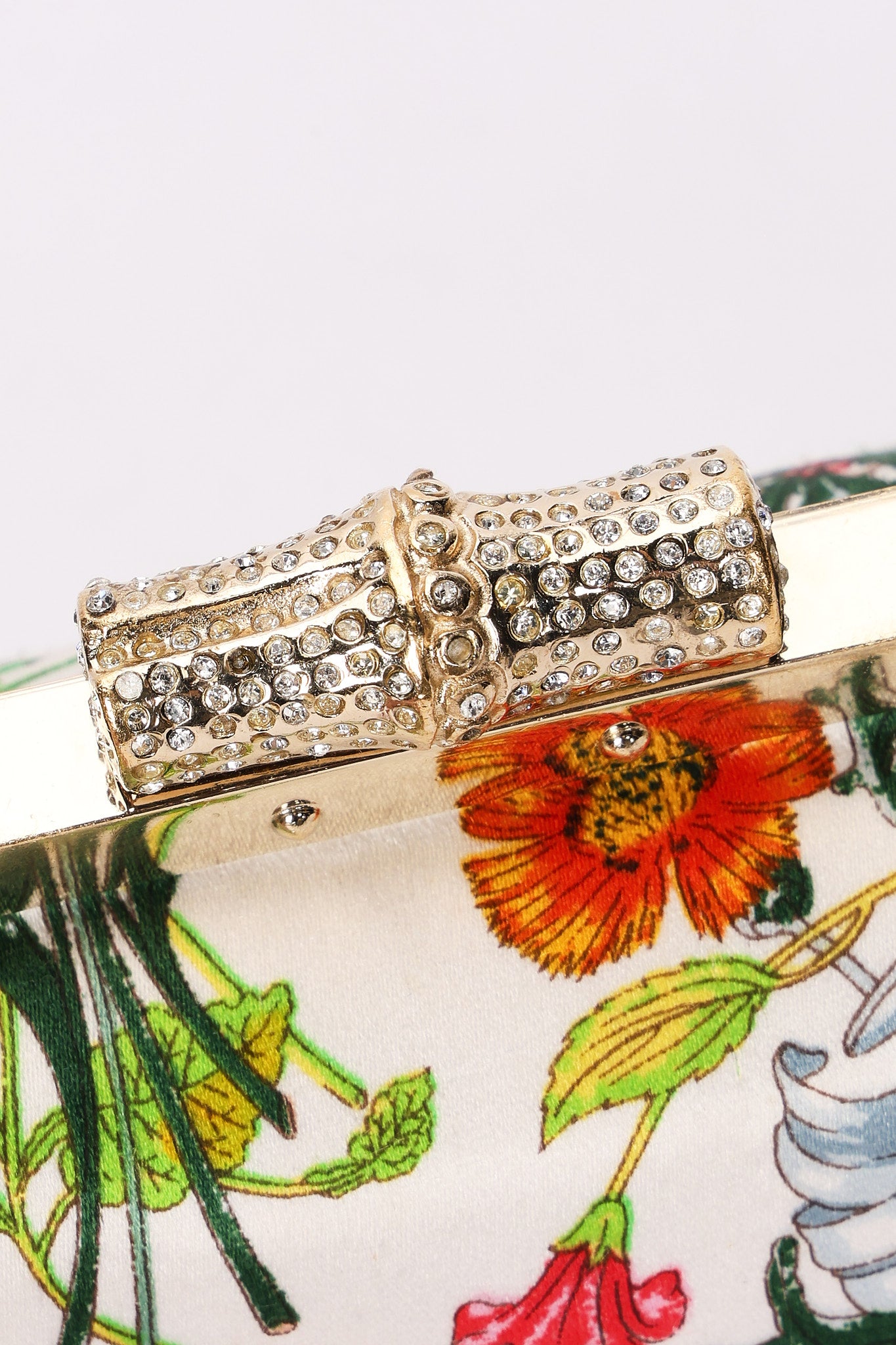 Gucci Flora Bamboo Silk Satin Clutch