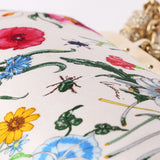 Gucci Flora Bamboo Silk Satin Clutch
