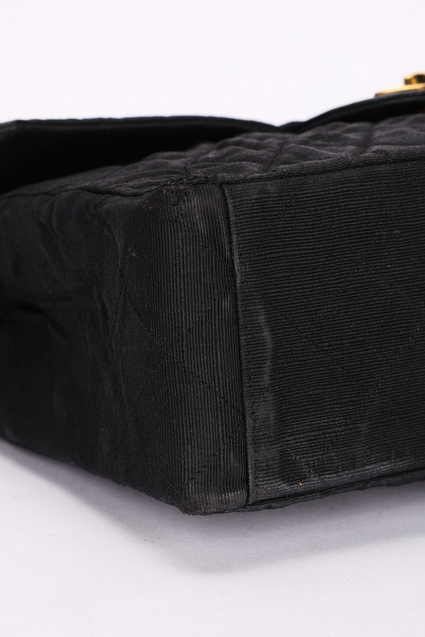 Chanel XL CC Maxi Single Flap Black Denim 24K GP