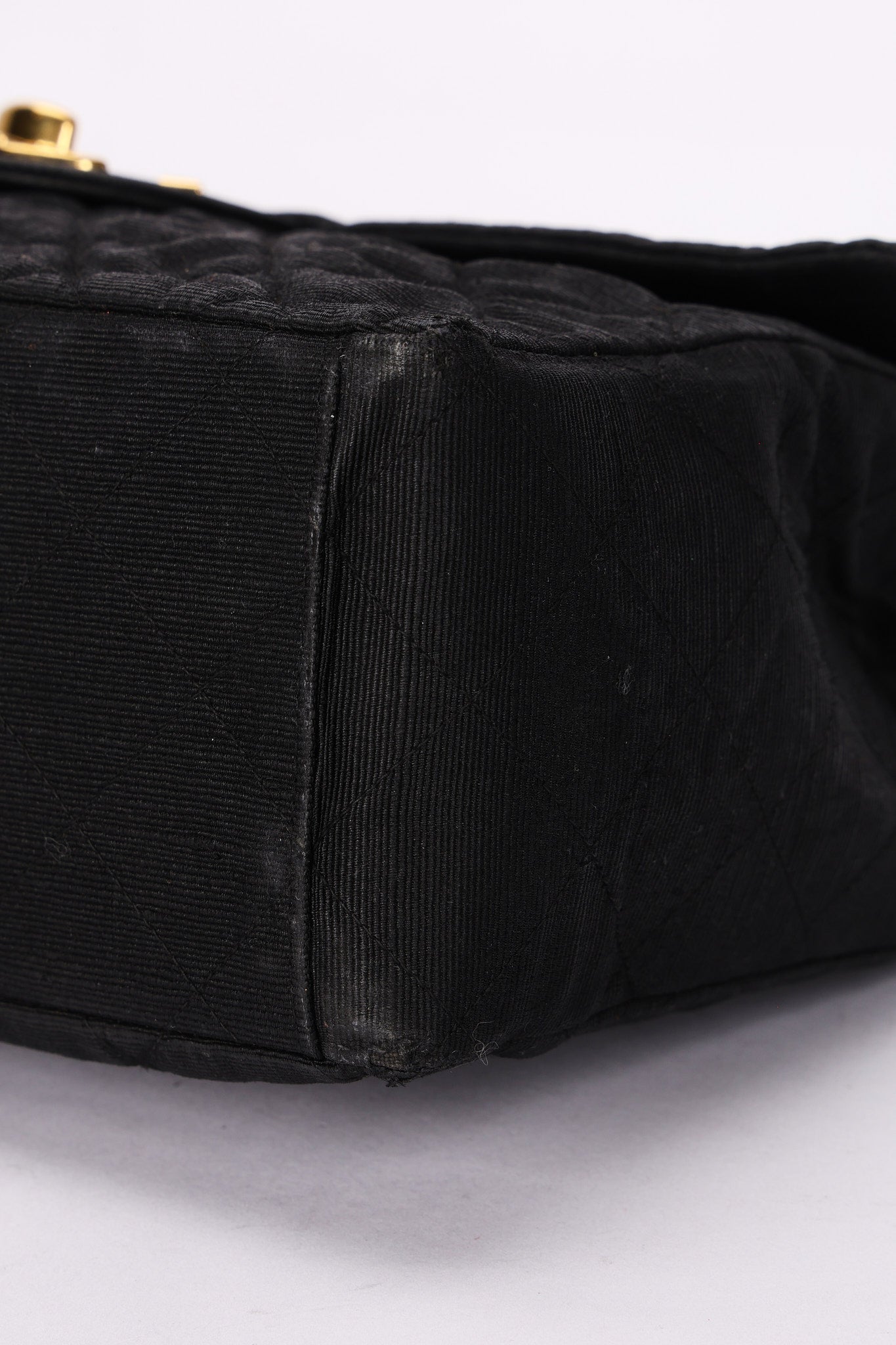 Chanel XL CC Maxi Single Flap Black Denim 24K GP
