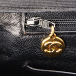 Chanel XL CC Maxi Single Flap Black Denim 24K GP