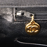 Chanel XL CC Maxi Single Flap Black Denim 24K GP