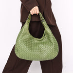 Bottega Veneta Intrecciato Shoulder Bag Green