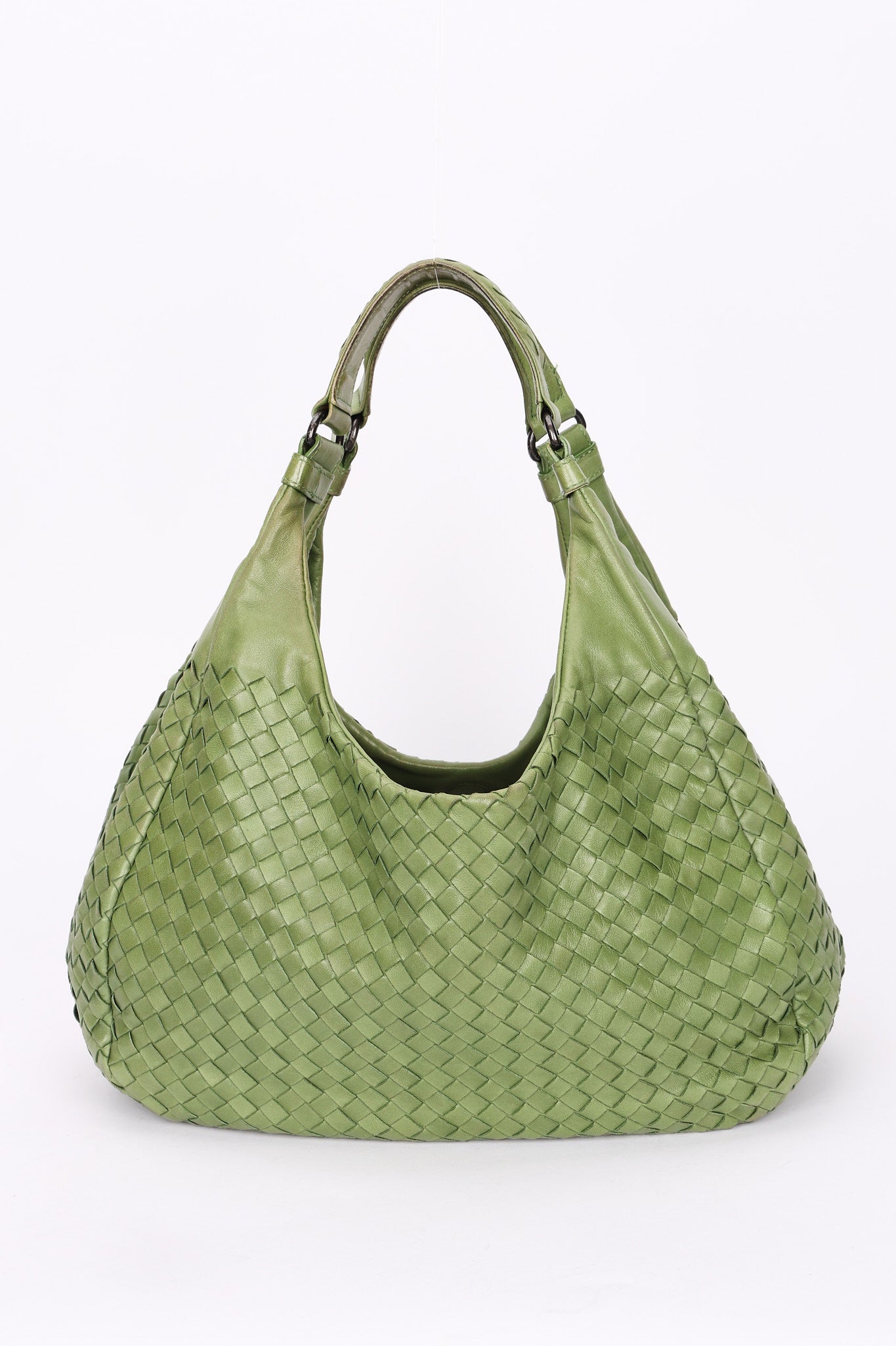 Bottega Veneta Intrecciato Shoulder Bag Green